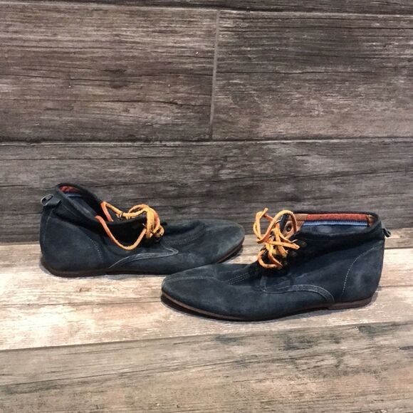 Hudson soft Lace up blue sued Ankle booties sz-7 - Picture 11 of 16